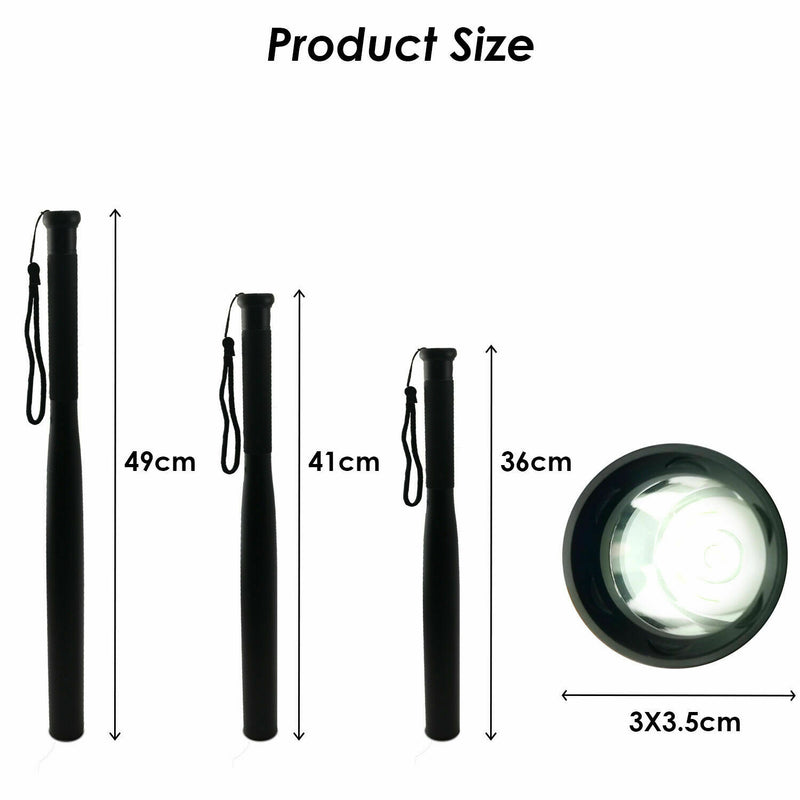 41cm Baseball Bat LED Flashlight Bright Baton Torch Emergency Security Tool