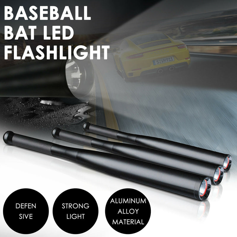 49cm Baseball Bat LED Flashlight Bright Baton Torch Emergency Security Tool