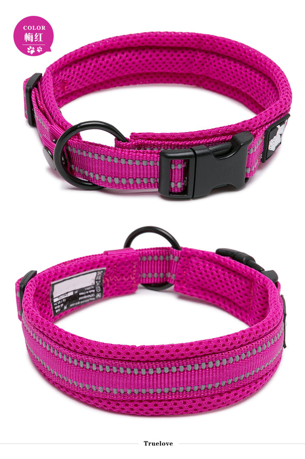 Heavy Duty Reflective Collar Pink M