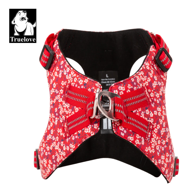 Floral Doggy Harness Red 3XS