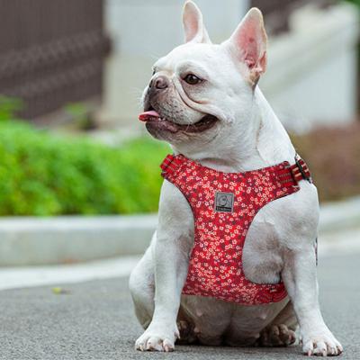 Floral Doggy Harness Red S